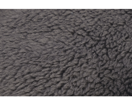 Nahaufnahme eines grauen Teddyfleece-Stoffs