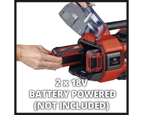 Akkubetriebenes Gerät mit zwei 18-Volt-Akkus, die nicht im Lieferumfang enthalten sind