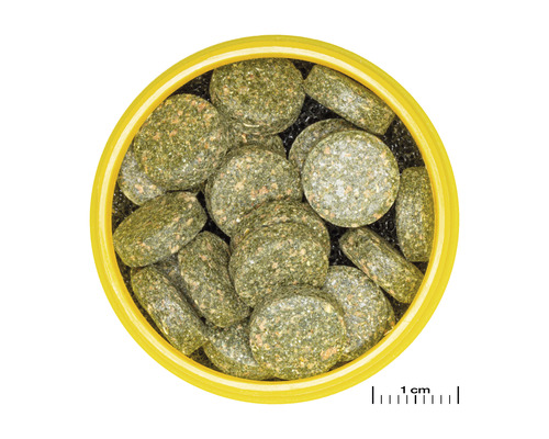 Fischnahrungstabletten in einer Dose