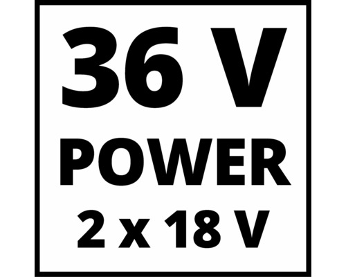 36 Volt Power 2 mal 18 Volt Symbol