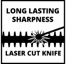 Symbole de tranchant longue durée grâce à la lame coupée au laser