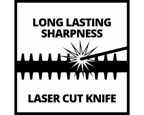 Symbol für langanhaltende Schärfe des Laserschnittmessers