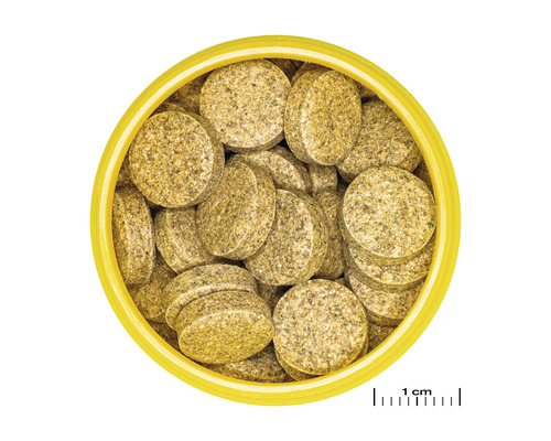 Aliment en comprimés pour poissons en boîte