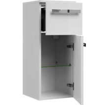 Weißer Hängeschrank mit Schublade und Glasboden