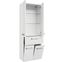 Weißer Bad-Hochschrank mit Schublade und zwei Fächern