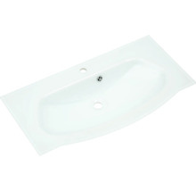 Aufsatzwaschbecken aus Sanitärkeramik mit Hahnloch und Überlauf