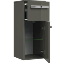 Badmöbelset Pelipal xpressline 4005 BxHxT 152 x 200 x 49,1 cm Frontfarbe grau hochglanz mit Waschtisch Glas weiß 4005.0900112121