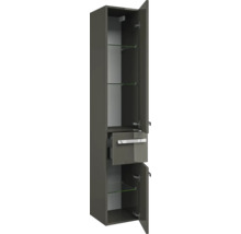 Badmöbelset Pelipal xpressline 4005 BxHxT 152 x 200 x 49,1 cm Frontfarbe grau hochglanz mit Waschtisch Glas weiß 4005.0900112121