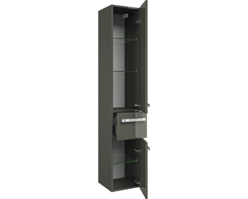 Hochschrank mit Türen, Schublade und Glasböden