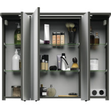 Badmöbelset Pelipal xpressline 4005 BxHxT 152 x 200 x 49,1 cm Frontfarbe grau hochglanz mit Waschtisch Glas weiß 4005.0900112121