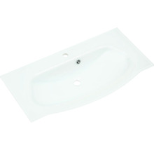 Aufsatzwaschbecken aus Sanitärkeramik mit Hahnlöchern und Überlauf