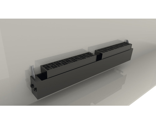 Heizkörper mit Gitterabdeckung an der Wand montiert