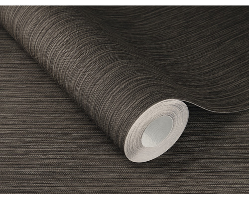 Rouleau de papier peint brun avec motif à rayures horizontales