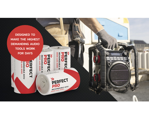 Radio de chantier avec piles et artisan