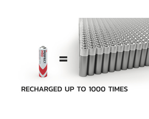 Pile Perfect Pro, rechargeable jusqu''à 1000 fois