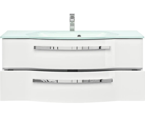 Waschtischunterschrank mit Waschbecken und zwei Schubladen