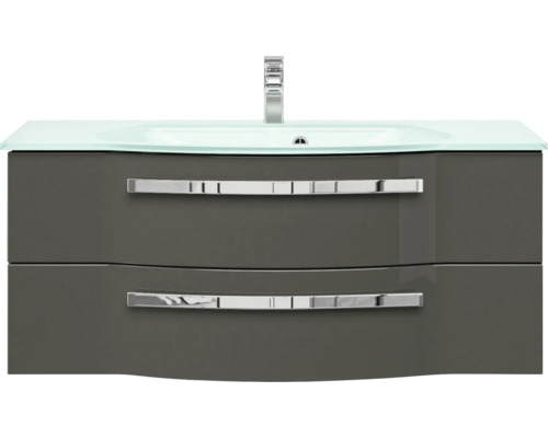 Waschtischunterschrank mit zwei Schubladen, Waschbecken und Armatur