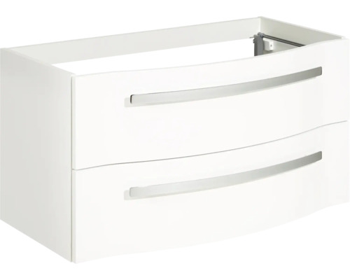 Weißer Waschtischunterschrank mit zwei Schubladen