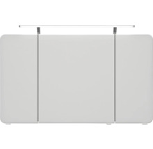 Badmöbelset 3-teilig Pelipal xpressline 4005 BxHxT 120 x 200 x 49,1 cm Frontfarbe grau hochglanz mit Waschtisch Glas weiß und Glaswaschtisch Waschtischunterschrank Spiegelschrank mit LED-Beleuchtung Griff chrom glanz 992.1200112 9921200112