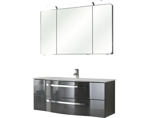 Badezimmermöbel-Set mit Waschtischunterschrank, Waschbecken und Spiegelschrank