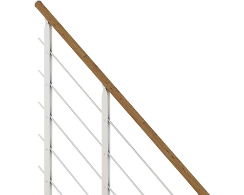 Geländer mit Holzhandlauf und Edelstahlseilen