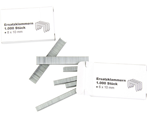 Ersatzklammern, 1000 Stück, in zwei verschiedenen Größen