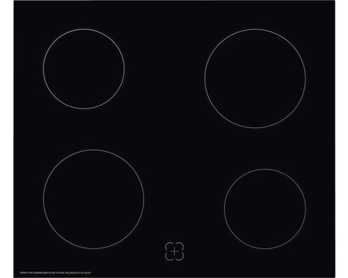 Schwarzes Kochfeld mit vier Kochzonen