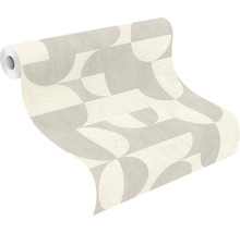 Papier peint intissé 521313 Concrete cercles beige
