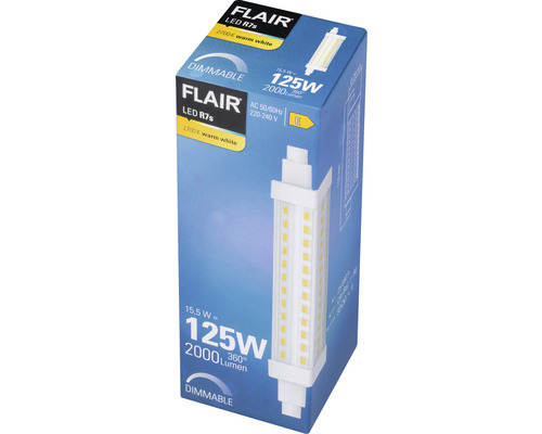 Flair LED R7s Leuchtmittel mit 125 Watt auf Verpackung