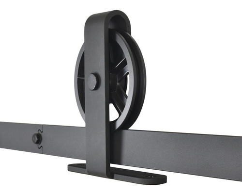Ferrure de porte coulissante avec galet et rail de roulement