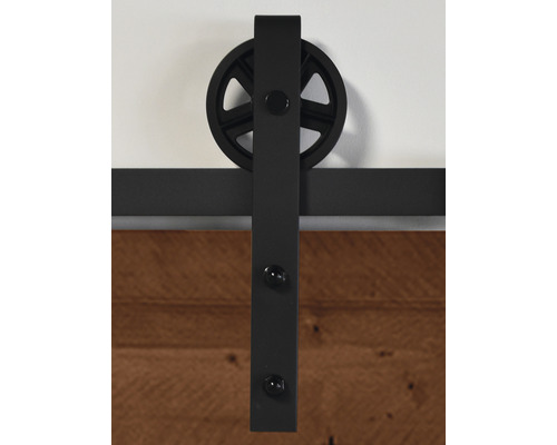 Ferrure de porte coulissante en métal avec guidage à rouleaux