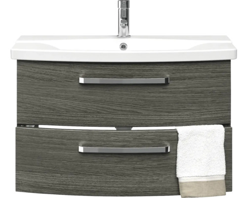 Waschtischunterschrank mit Waschbecken und zwei Schubladen