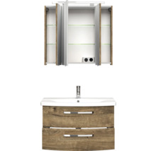 Badezimmermöbel-Set mit Spiegelschrank, Waschbecken und Unterschrank