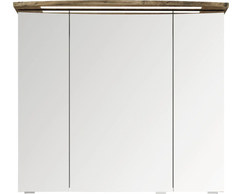 Spiegelschrank mit drei Türen und Holzdekor