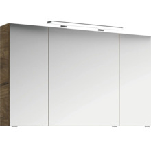 Badmöbel-Set Pelipal Serie 4010 BxHxT 120,5 x 200 x 48 cm Frontfarbe eiche ribbeck Badmöbelset 4-teilig mit Waschtisch Keramik weiß und Keramik-Waschtisch Waschtischunterschrank Spiegelschrank mit LED-Beleuchtung