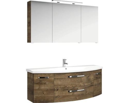 Badezimmer-Set mit Waschtischunterschrank, Waschbecken und Spiegelschrank