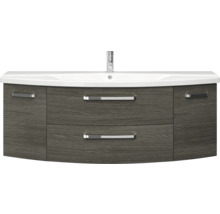 Waschtisch mit Unterschrank, Holzdekor und Aufsatzwaschbecken