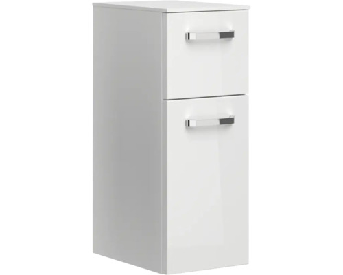 Weißer Bad-Hängeschrank mit zwei Schubladen und Griffen