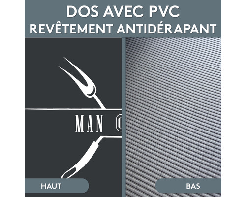 Dos avec PVC et revêtement antidérapant