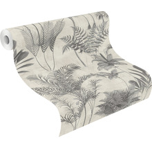 Papier peint intissé 555134 Lirico feuilles gris