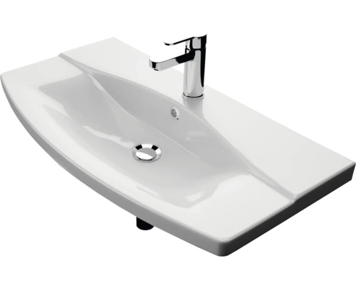 Lavabo en céramique avec robinet pour la salle de bain