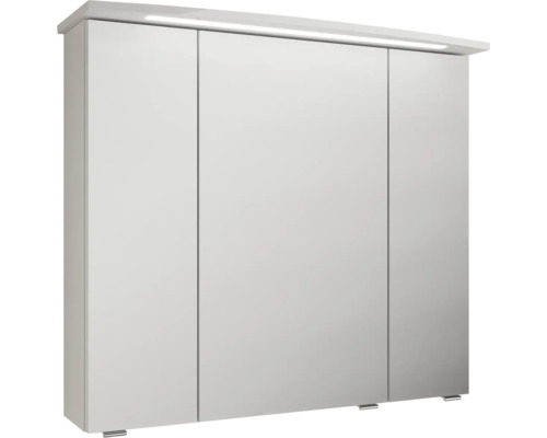 Armoire de toilette avec trois portes et éclairage pour salle de bain