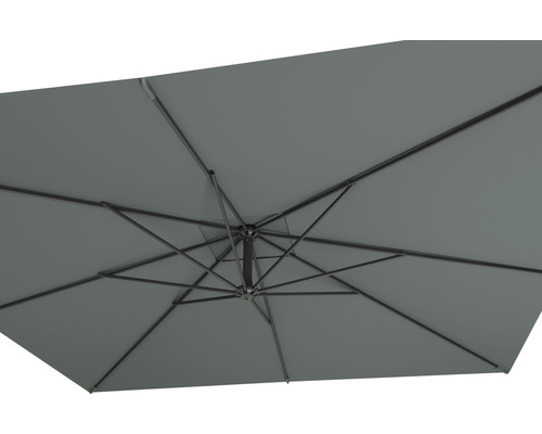 Ansicht von unten auf einen rechteckigen Sonnenschirm