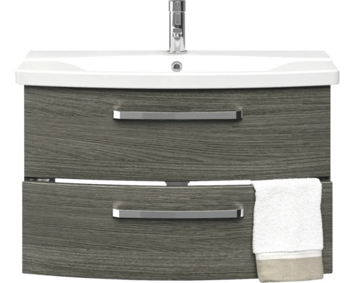 Waschtischunterschrank mit Waschbecken und Handtuch