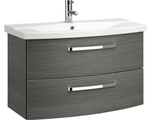 Waschtischunterschrank mit zwei Schubladen, Armatur und Waschbecken
