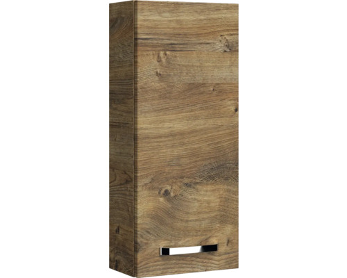 Hängeschrank mit Holzdekor und Metallgriff