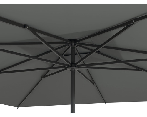 Vue détaillée d''un parasol avec armature métallique