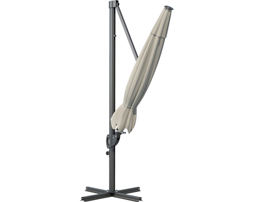 Parasol déporté fermé sur pied