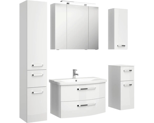 Ensemble de salle de bains avec armoire de toilette, meuble sous-lavabo et armoire haute