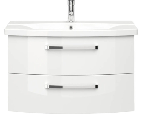 Meuble sous-vasque avec deux tiroirs et lavabo à poser